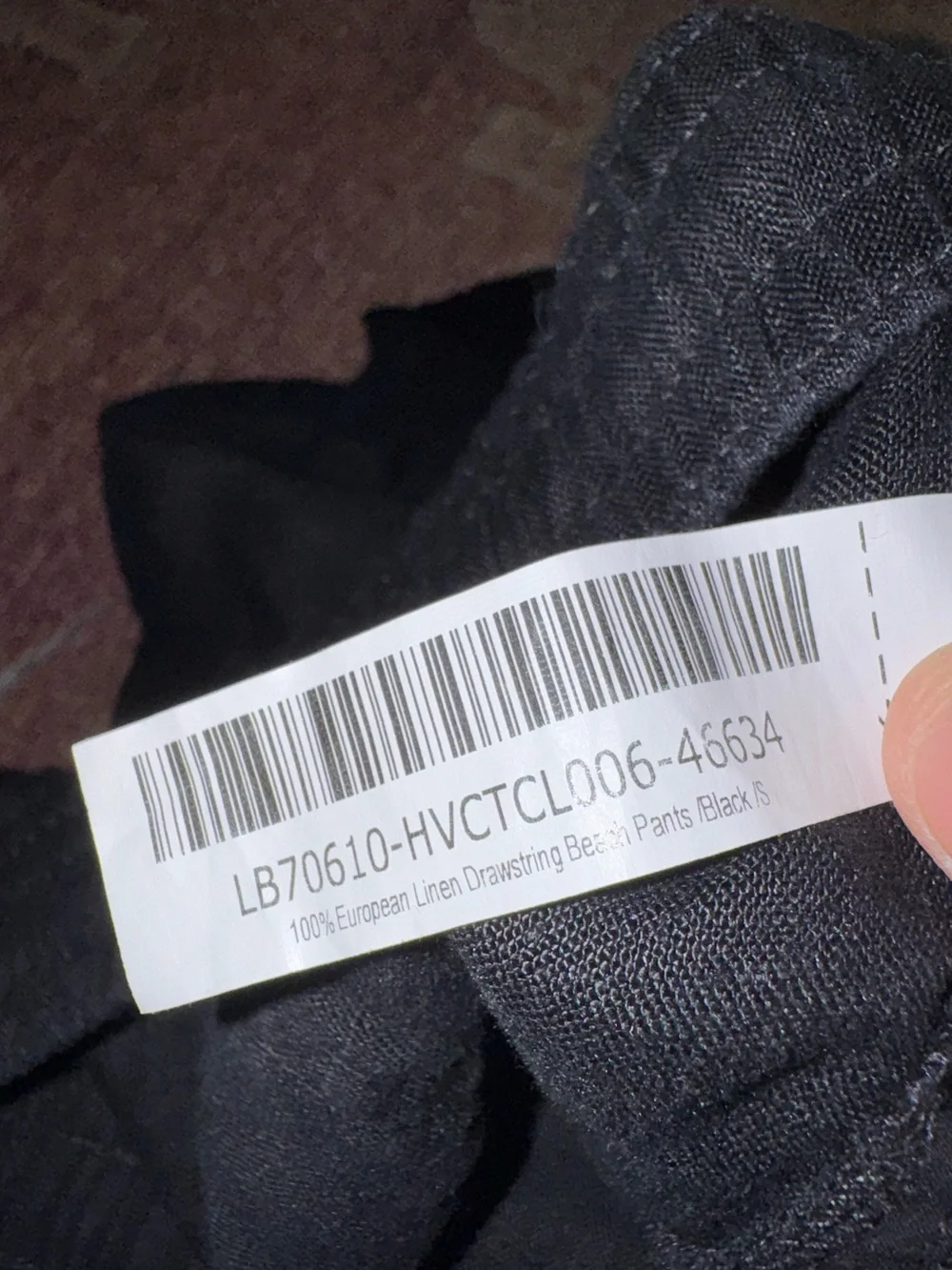 Quince European linen black drawstring beach pants size small like new